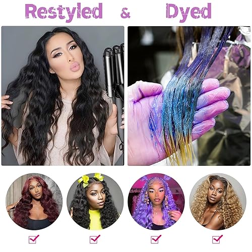 Vista 11 de Manojos de cabello humano ondulado profundo de 20, 22, 24 pulgadas, paquetes de ondas de agua, 100% sin procesar, 12A, cabello humano virgen