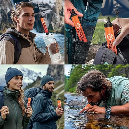 Miniatura 7 de Pajitas de filtro de agua de emergencia, sistema de filtración de agua personal, purificador de agua reutilizable, equipo de supervivencia de