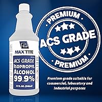 Vista 2 de MaxTite 99.9% de alcohol isopropílico ACS grado reactivo (32 onzas líquidas) – Reactivo ACS de alta pureza de grado de laboratorio – Fabricado