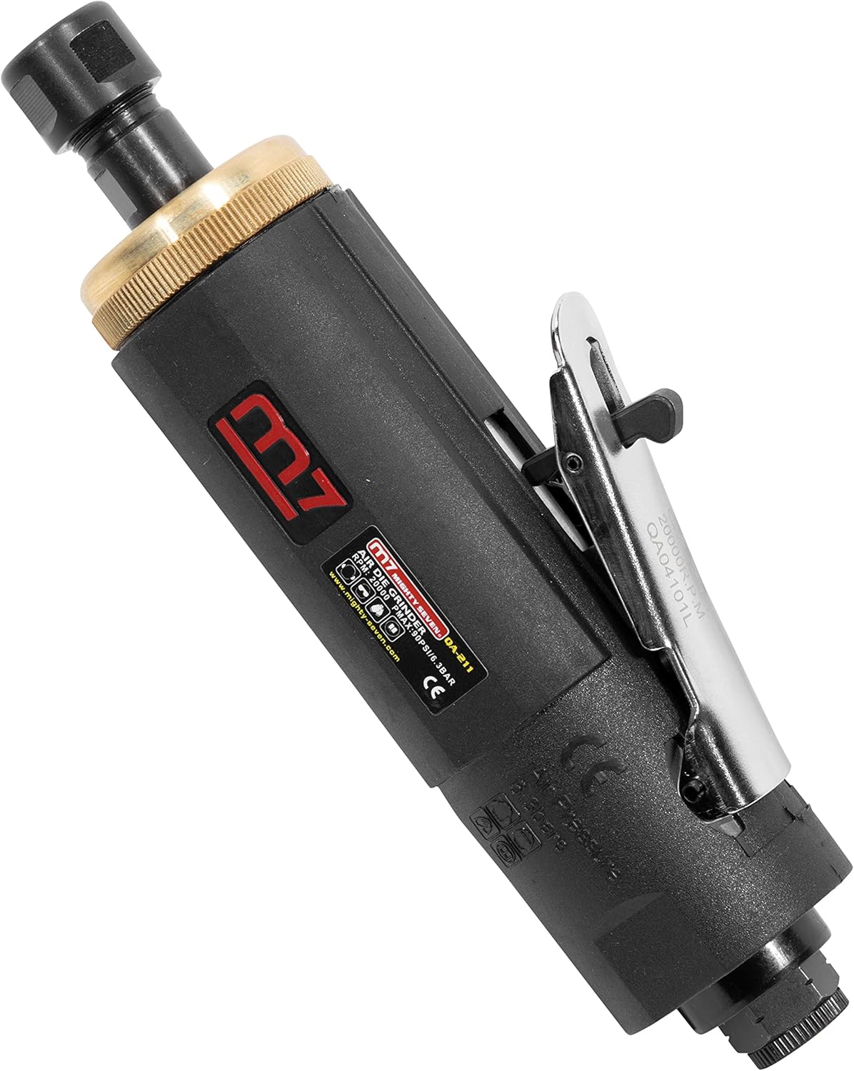 M7 Pneumatic Die Grinder with 0.9 hp Motor Lever Throttle and 1/4" 1/8" Collet (QA-211B)