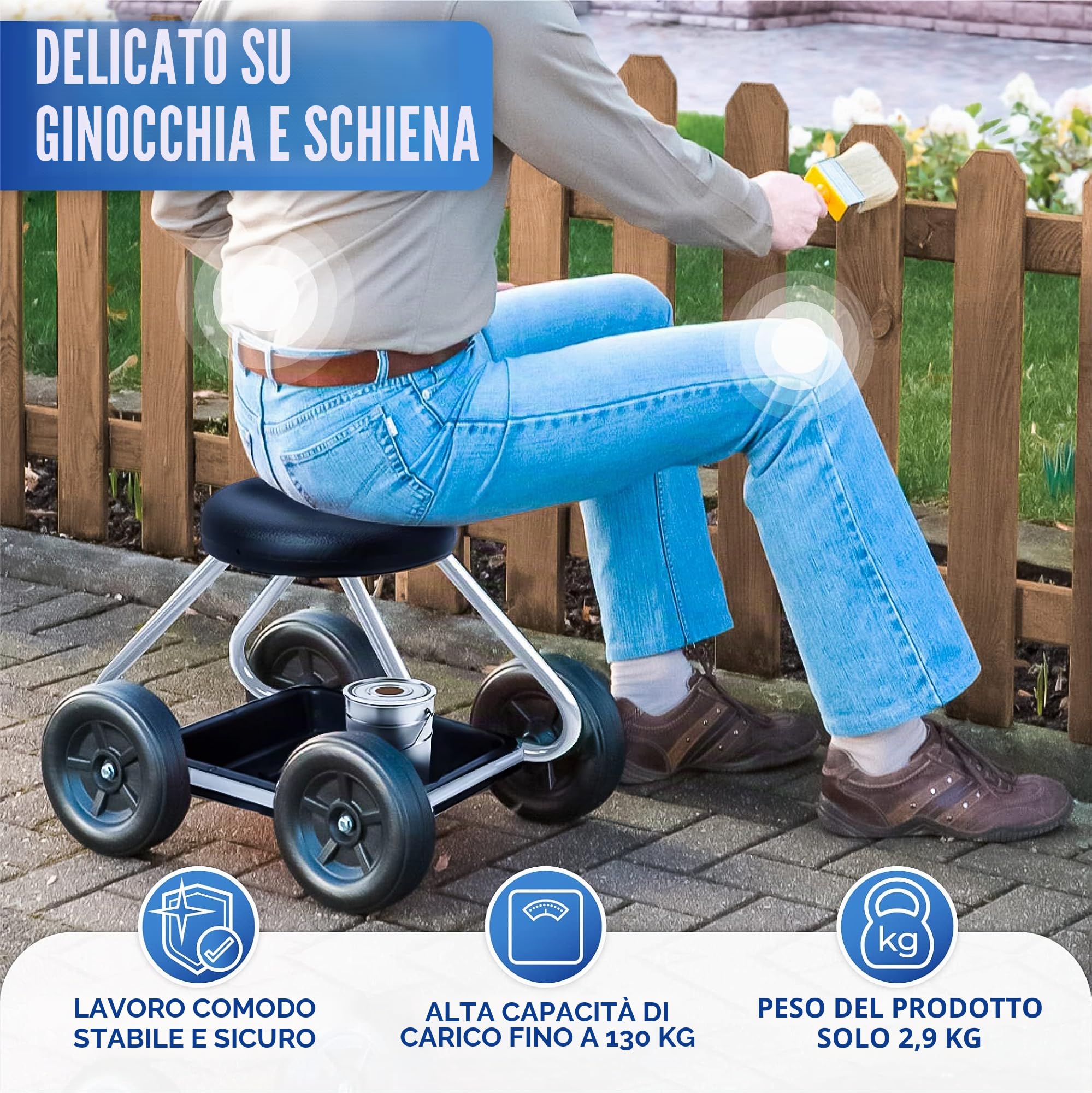 Wenko 5857030500 Secura Sede volventi per la casa e il giardino, Metallo, Argento 52 x 40 x 41 cm