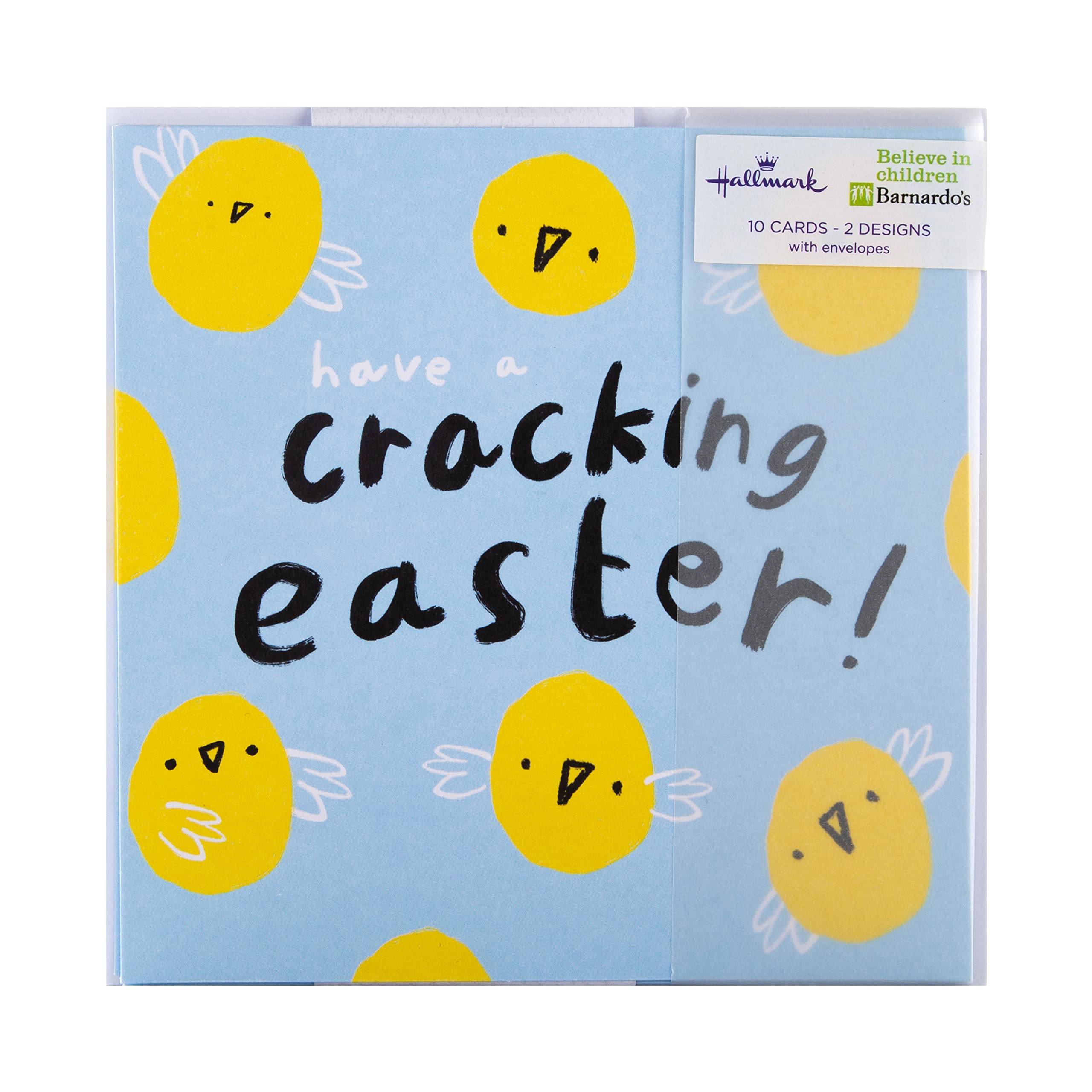 Hallmark Osterkarten Multipack, 10 Stück – Bunte Eier-Motive, Mit Umschlägen, 13,1x13,1 Cm