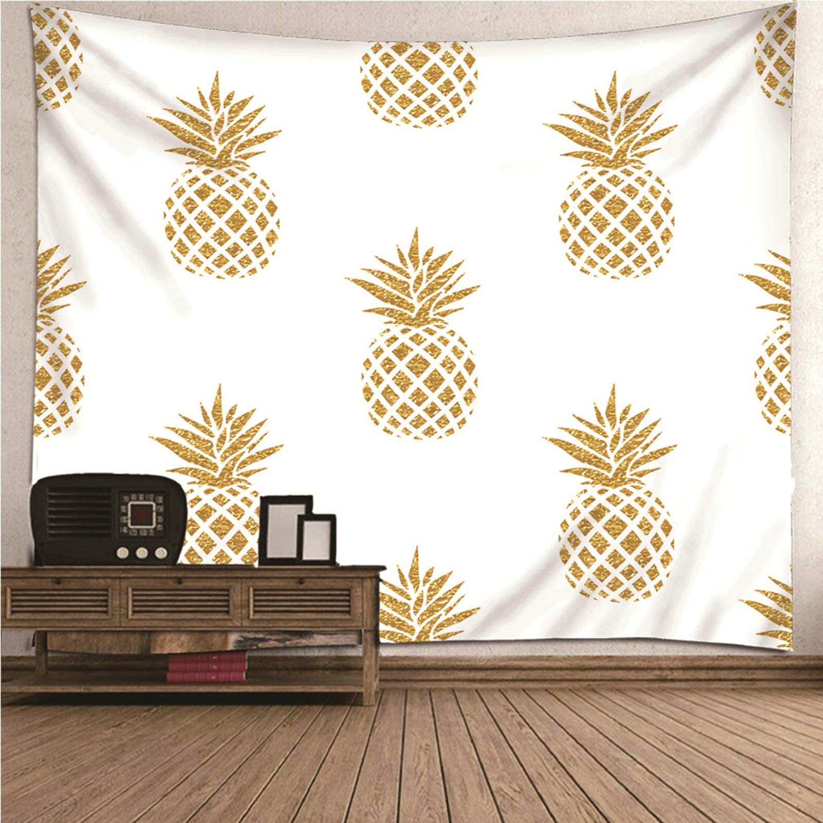 Tapiz de pared con piñas lavable de 150x150 cm para renovar habitaciones sin pintar