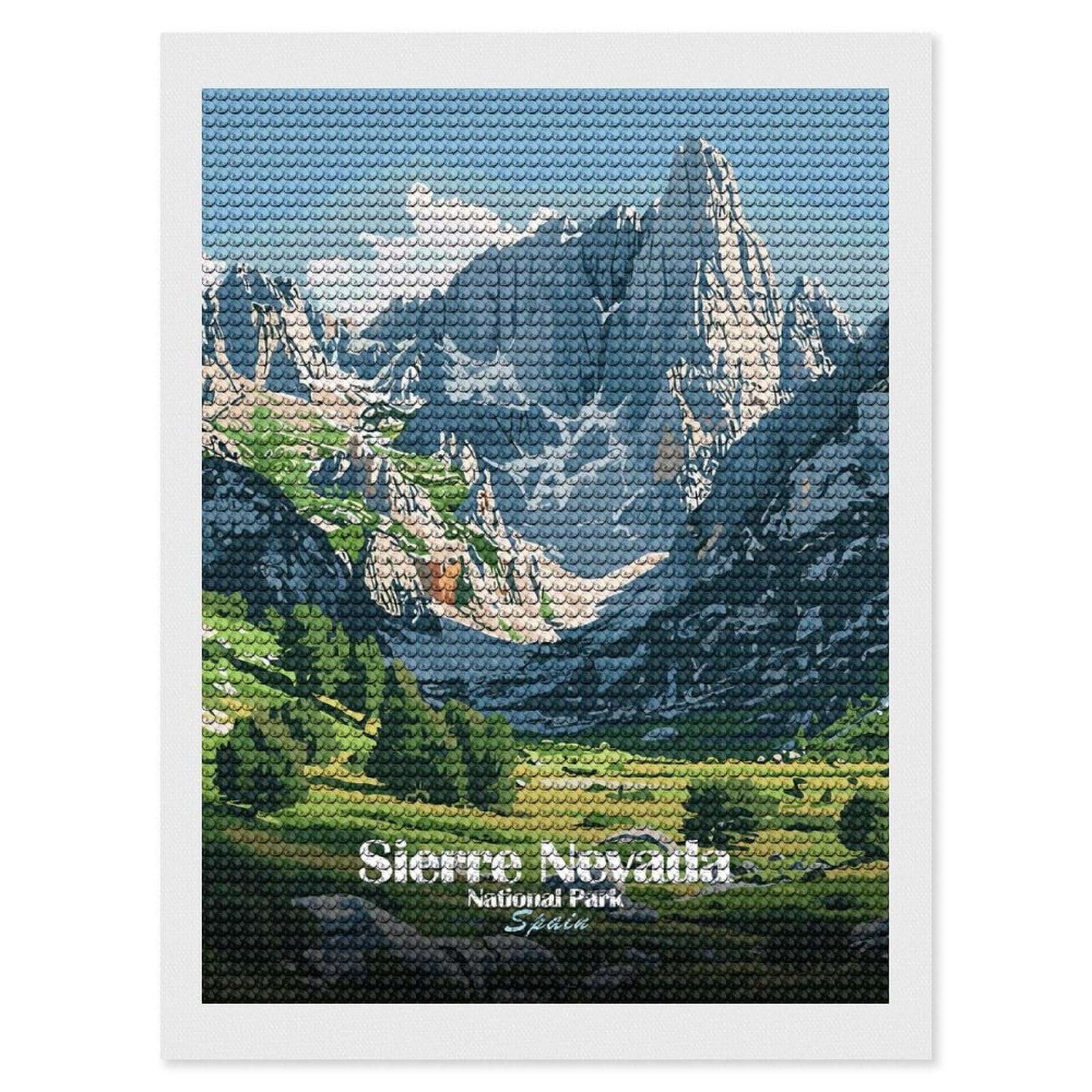 Junmoney Sierra Nevada National Park Spain Diamond Painting Kit 12"x16", Easy Handmade Project, Cosy Home Accent, for Craft Lovers, Holiday Gift Idea