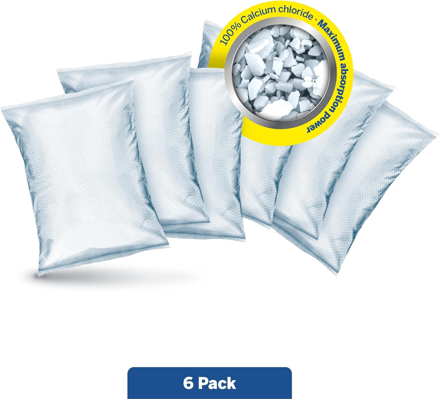 HUMYDRY Moisture Absorbers Refills for 8.8 Oz Dehumidifier, Pack of 6 Unscented Humidity Absorber Bags, Non Electric Refill Pack for Closets Bedrooms Bathrooms Laundry Rooms and Small Enclosed Spaces