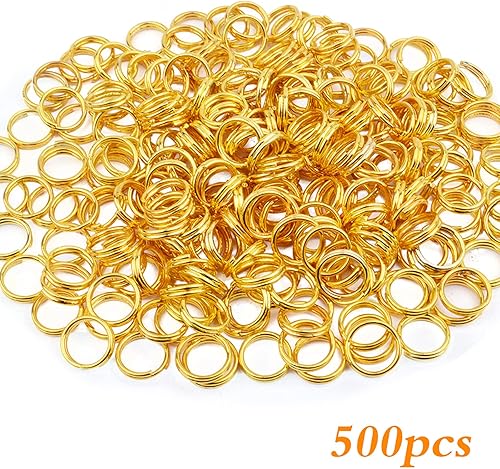 Vista 100 de Aylifu 200 anillos de metal divididos, anillos de salto de doble bucle chapados en níquel de 0.63 pulgadas, pequeños anillos de llavero de cristal