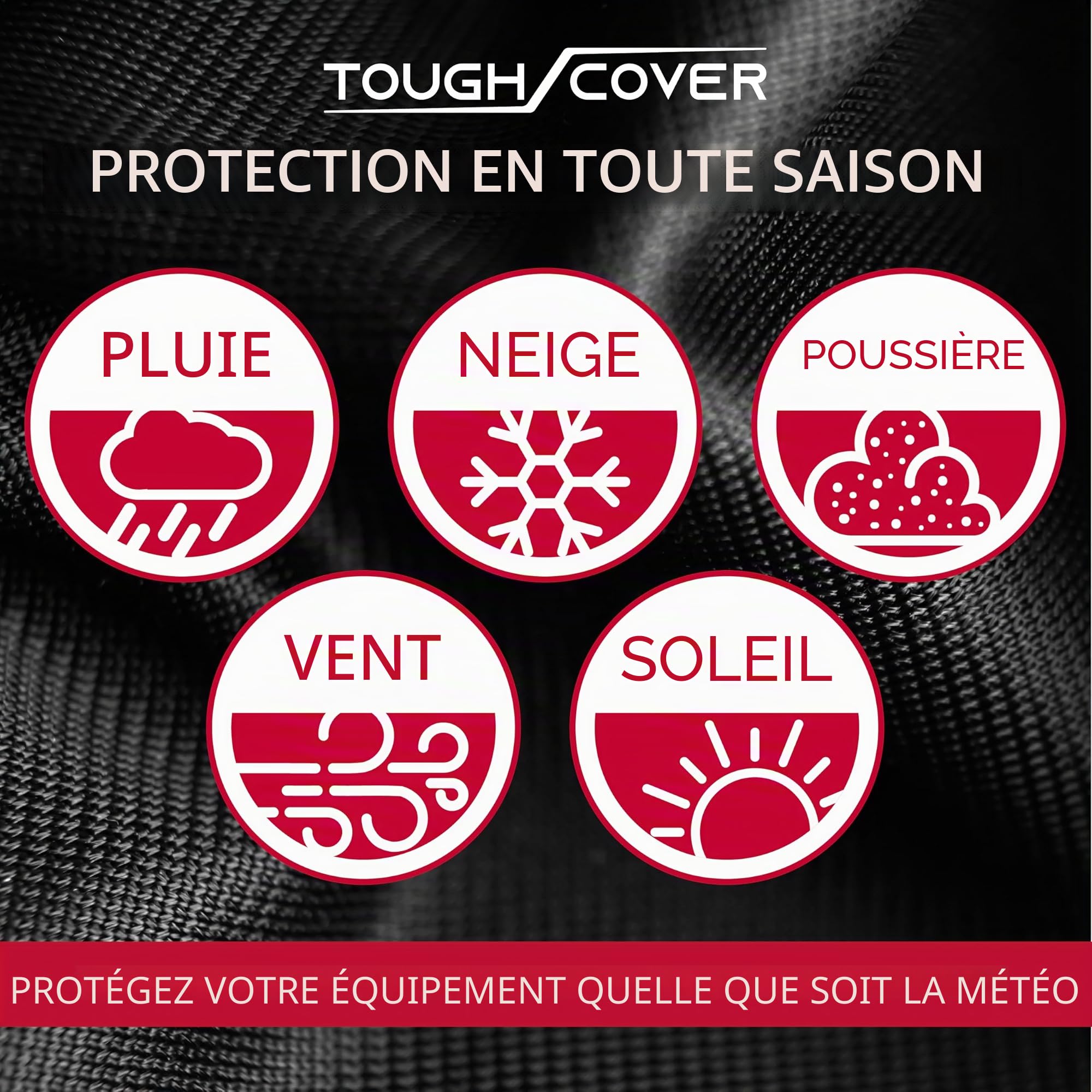 Tough Cover Housse de protection XL pour tracteur à gazon en tissu 600D de qualité marine, ajustement universel, protection contre l'eau, les UV, la saleté, le vent pour le stockage extérieur de