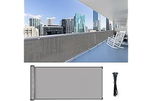 Grey Balcony Privacy Fence Screen Cover for Deck Railing (3.2'x10')