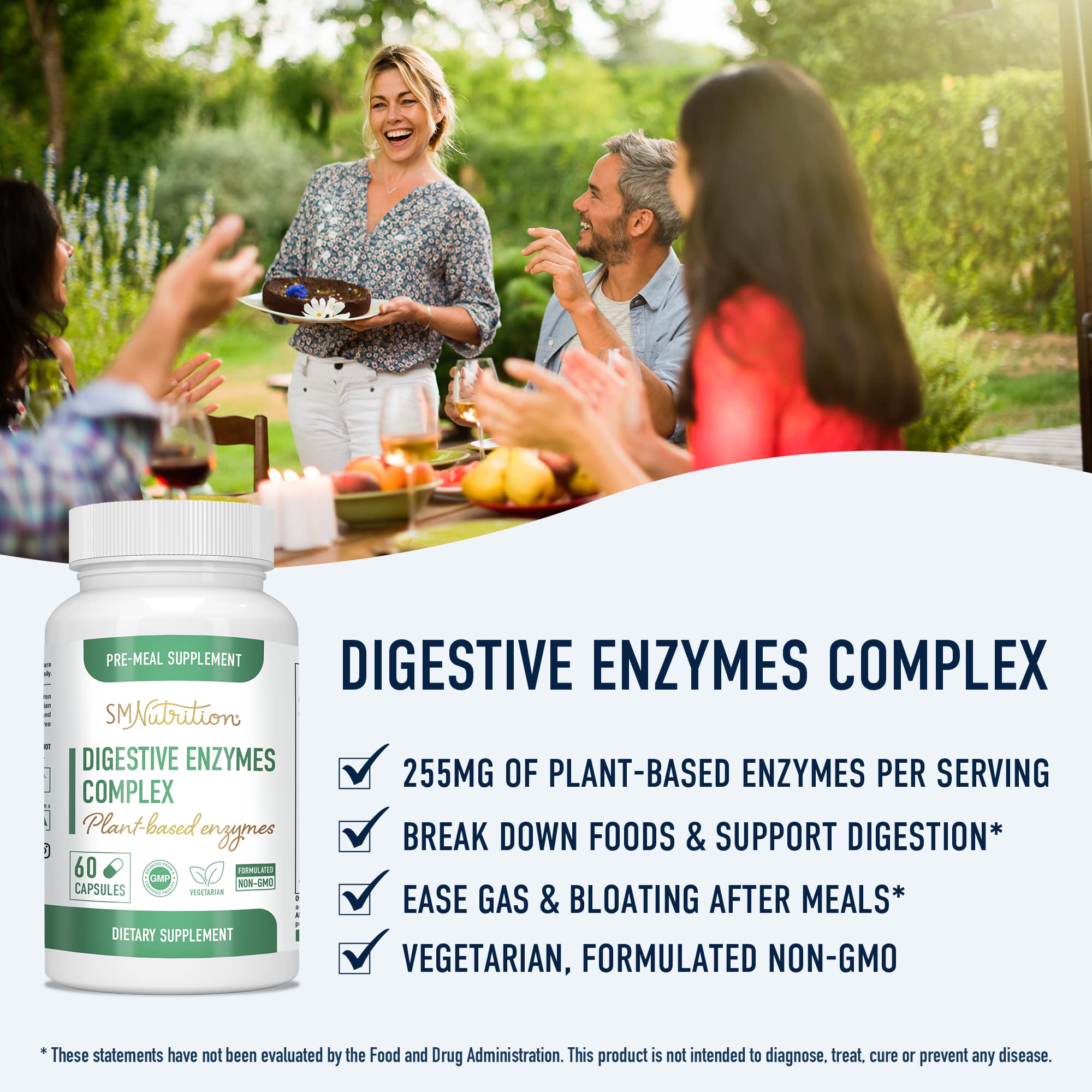 Digestive Enzymes Supplement (60 Veggie Capsules, 30 Servings) for