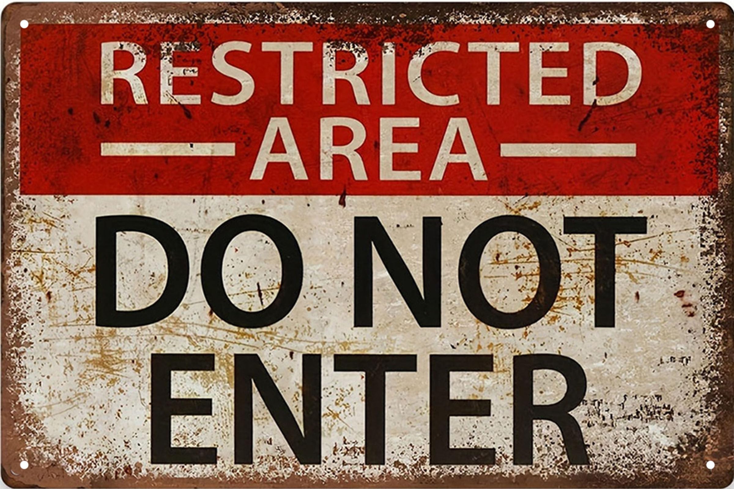 Nianxi Donot Enter Retro Warning Tin Sign,Vintage Beware Metal Sign Wall Decor For Outdoors Bar Yard, Farm, Fence, Home, 8X12 Inches (Donot Enter)