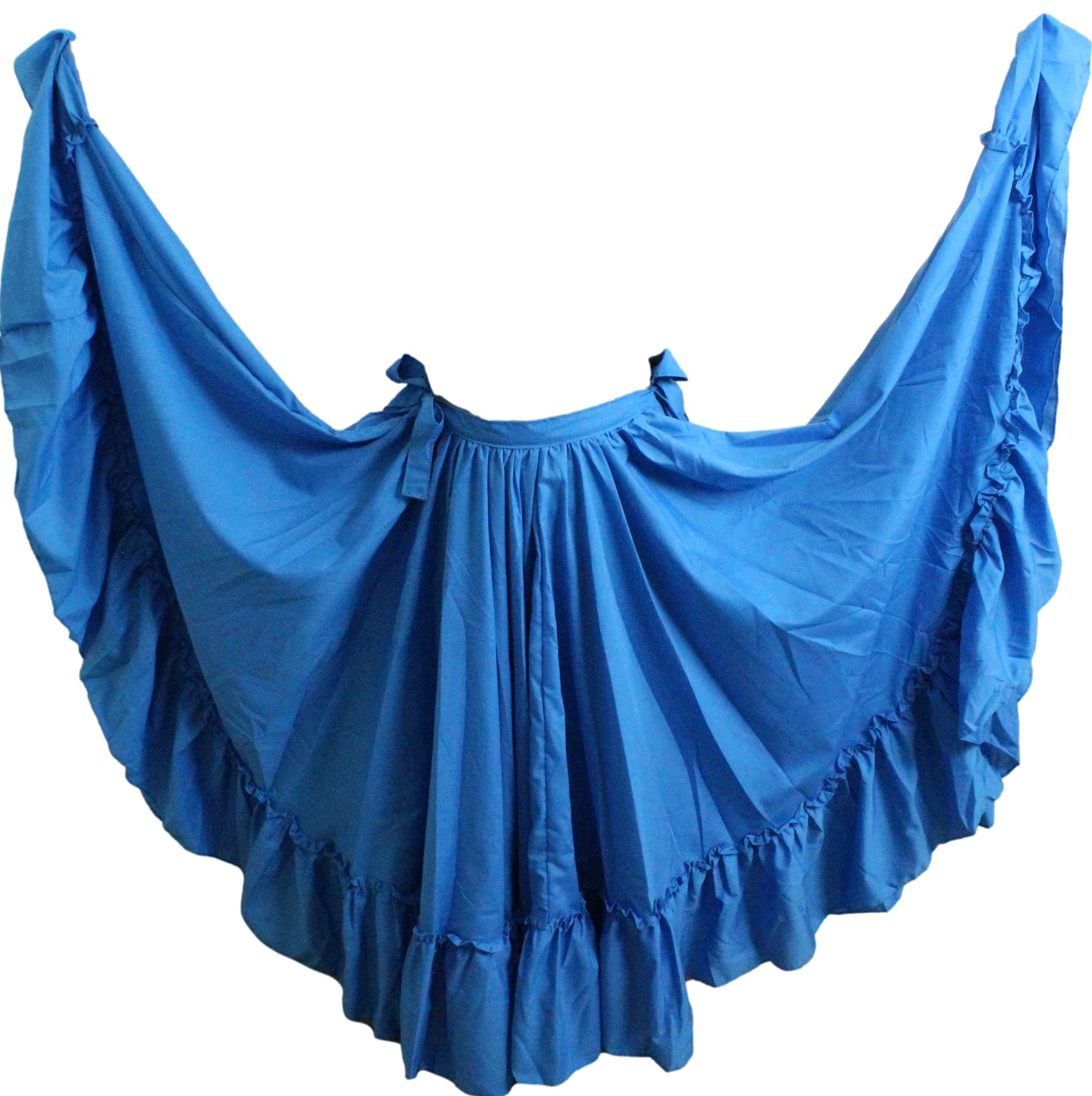 Professional Double Circle Dance Skirt For Folkloric Mexican, Flamenco, Bomba - Adjustable Waist & Length