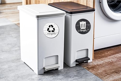 Miniatura 3 de Imanes rústicos de reciclaje de basura para basura de cocina y papelera de reciclaje, imán de símbolo de logotipo de bote de basura de granja, imán