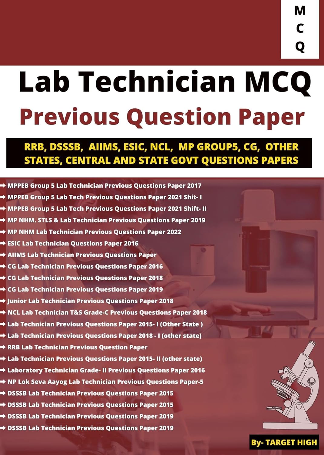 LAB TECHNICIAN MCQ NOTES LAB TECHNICIAN PREVIOUS QUESTIONS PAPER eBook