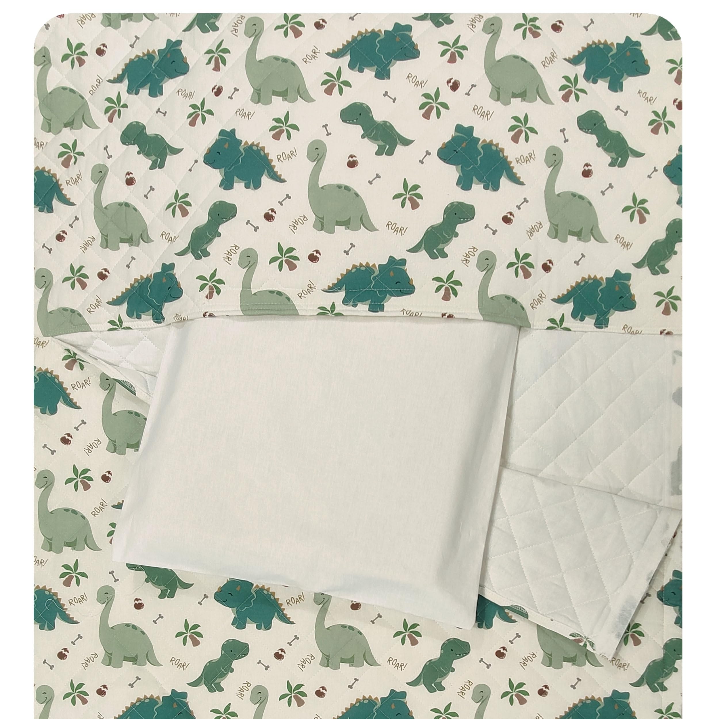 Ensemble de maternelle, Gigoteuse et sac pour enfant et fille de 2 à 6 ans - Tissu matelassé 100 % coton couverture maternelle Dinosaures