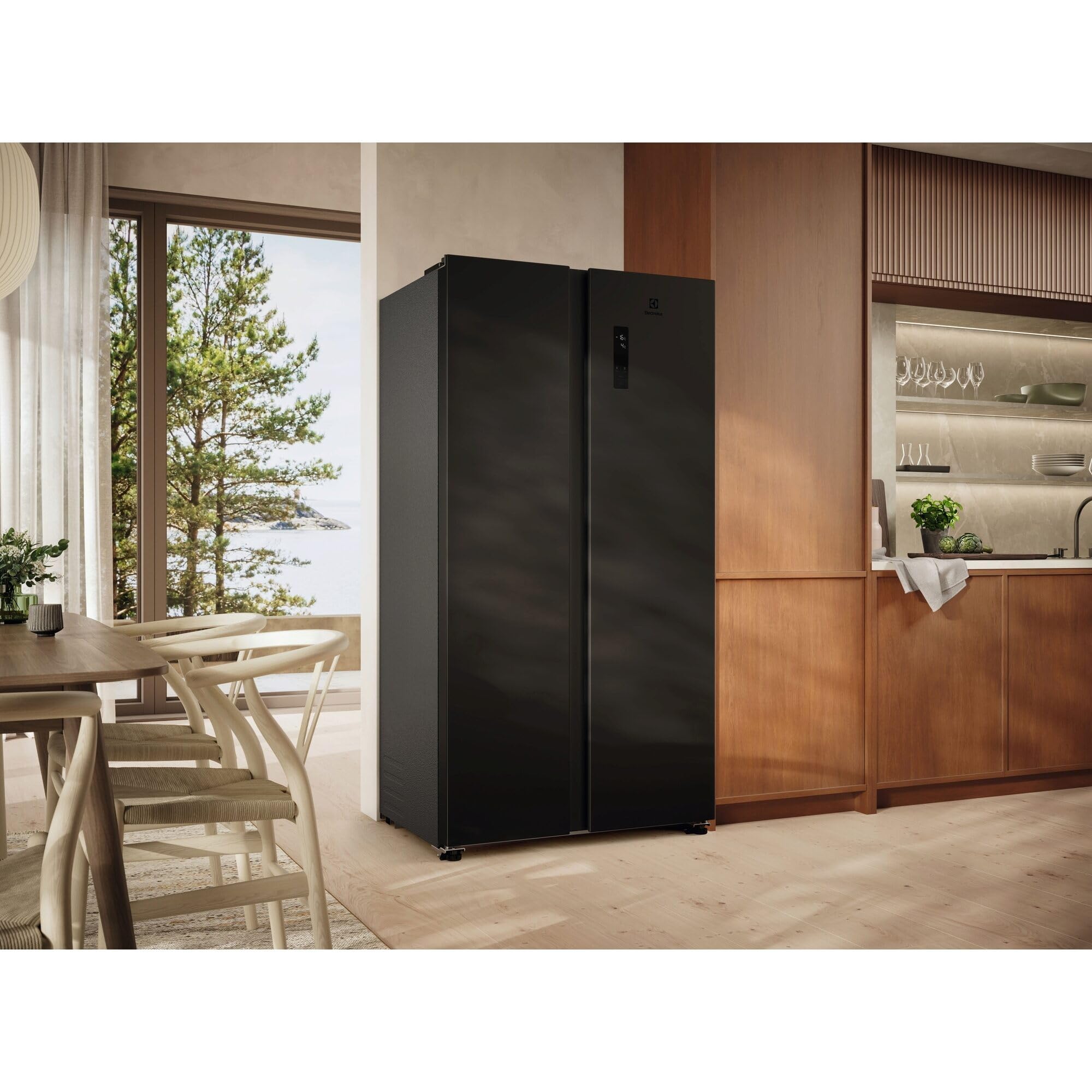 Electrolux EAT6ME53K0 Frigorifero Combinato Libera Installazione, 532 L (347+185), TwinTech Total No Frost, Classe E, Cooling 360°, Controllo Umidità, FastFreeze, Controlli Touch, 39 dB, Nero