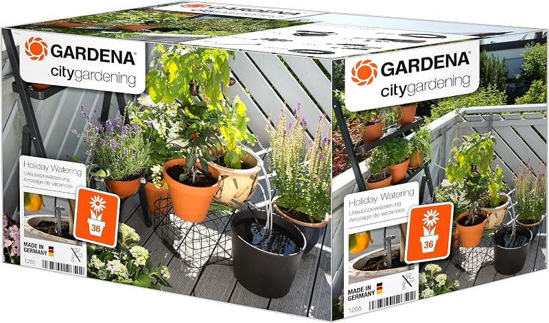Gardena City Gardening Holiday Riego Set: Set de riego de plantas para interior y exterior, riego individual de hasta 36 plantas (1265-20)