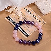 Vista 296 de MASSIVE BEADS Pulsera elástica de yoga hecha a mano con piedra natural, cristal curativo, energía, regalos para adultos unisex de 0.157 in, 0.236
