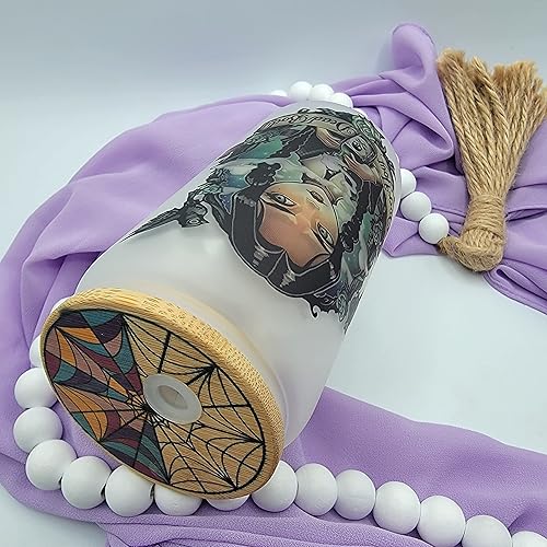 Miniatura 3 de Beer Can Glass TumblerDancing Queen Wednesday Addams Mason Jar Coffee Mug Iced Coffee Cup Bamboo Lid Tumbler Frosted Glass Tumbler