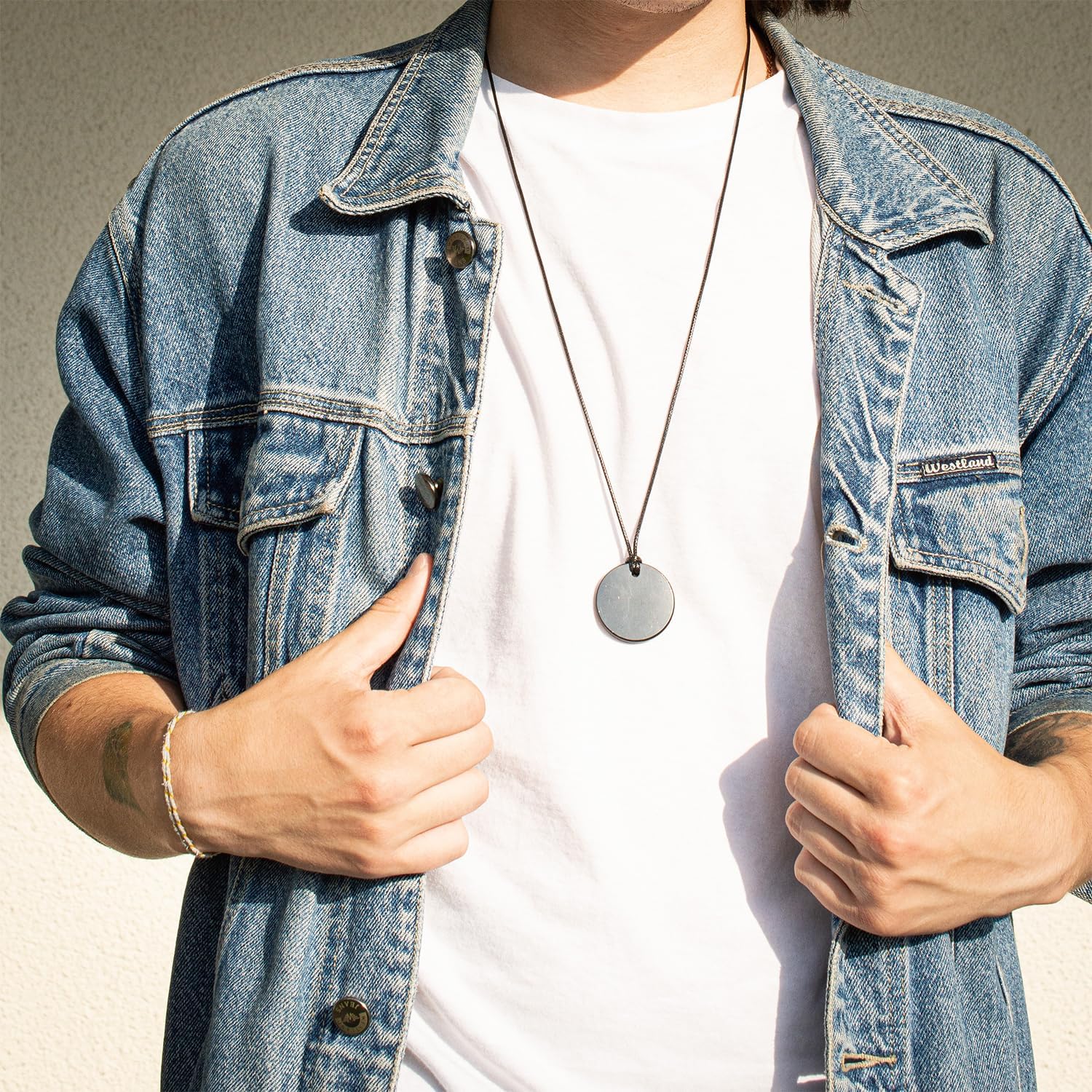 Pendant - Circle Base - Wearing this Shungite Necklace Improves and Protect Your Energy Flow - Stone from Russian Mine - Image 3