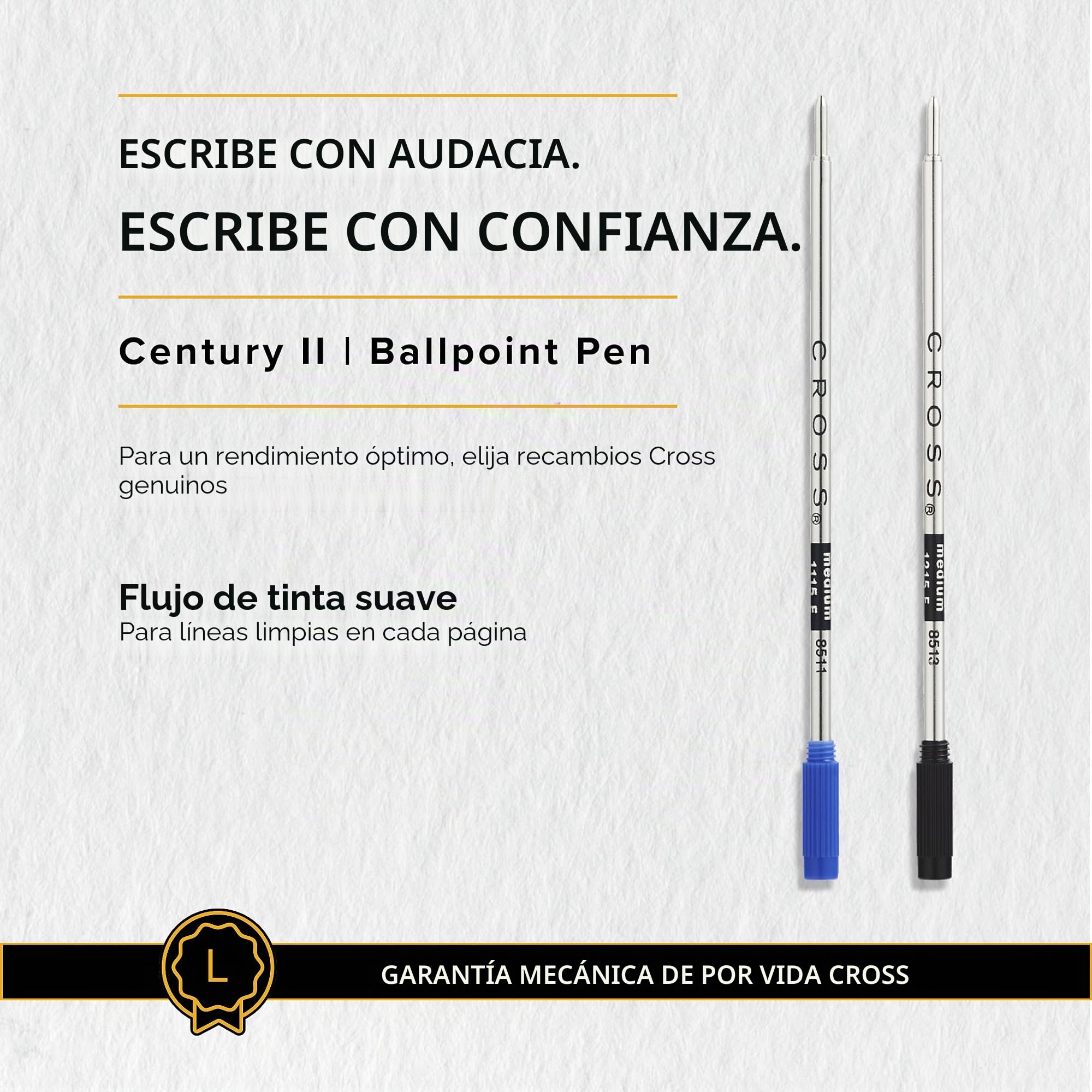 Cross Century II - Bolígrafo lacado azul con punta cromada