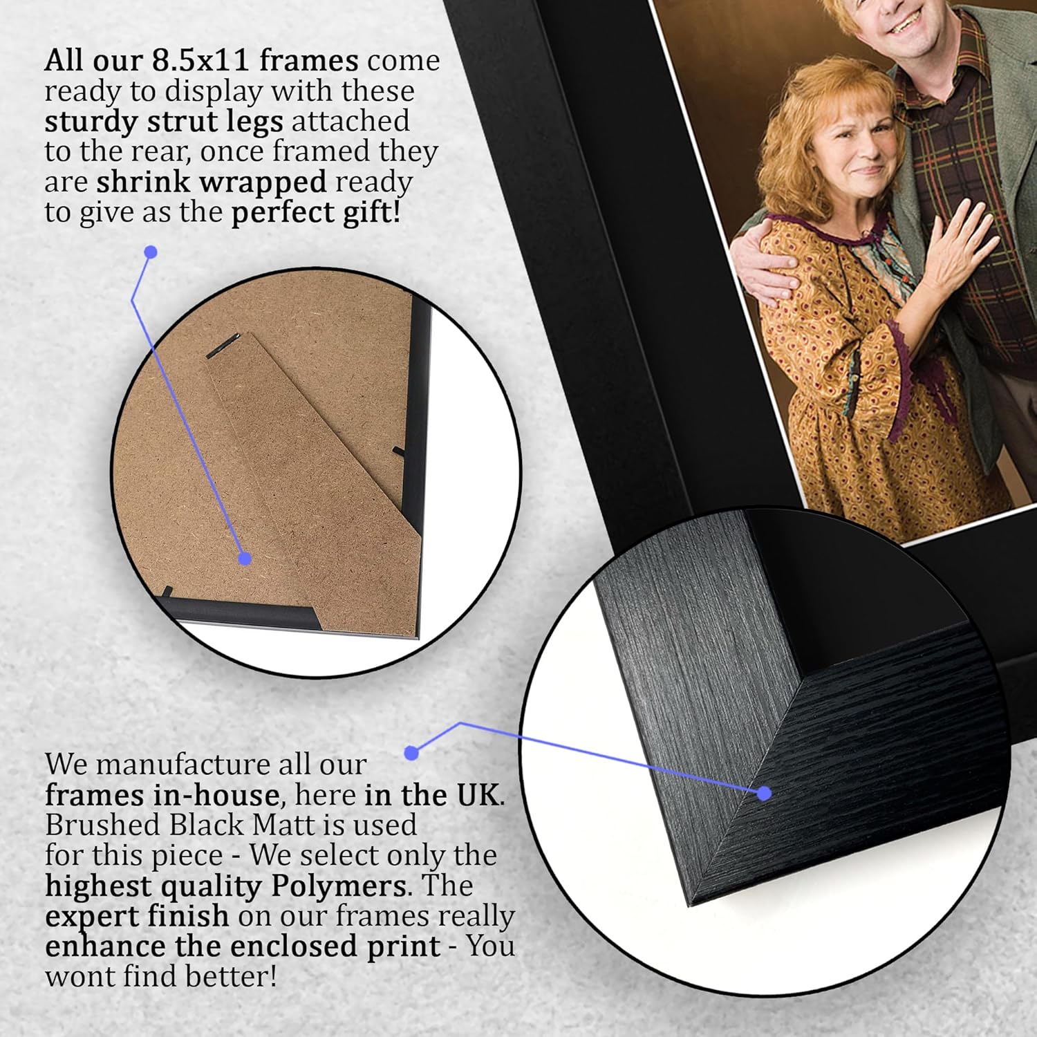 HWC Trading Julie Walters & Mark Williams Harry Potter Molly & Arthur Weasley Framed Gifts Printed Signed Autograph Picture for Movie Memorabilia Fans - US Letter Size