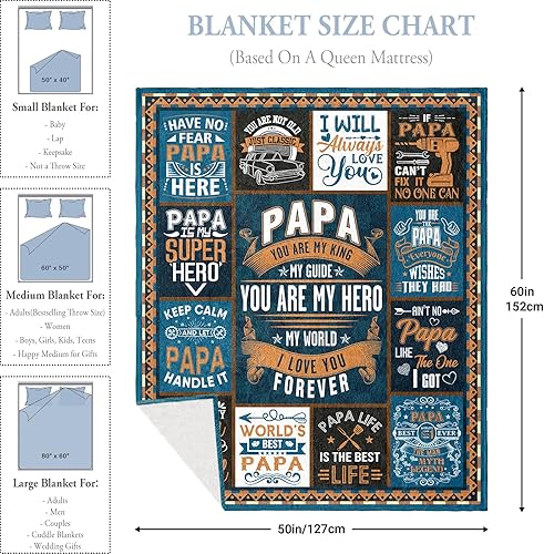 Miniatura 4 de Regalos para papá de nietos, regalos para papá manta de 60 x 50 pulgadas, regalos para el mejor papá de la historia, regalos de papá de nieta, ideas