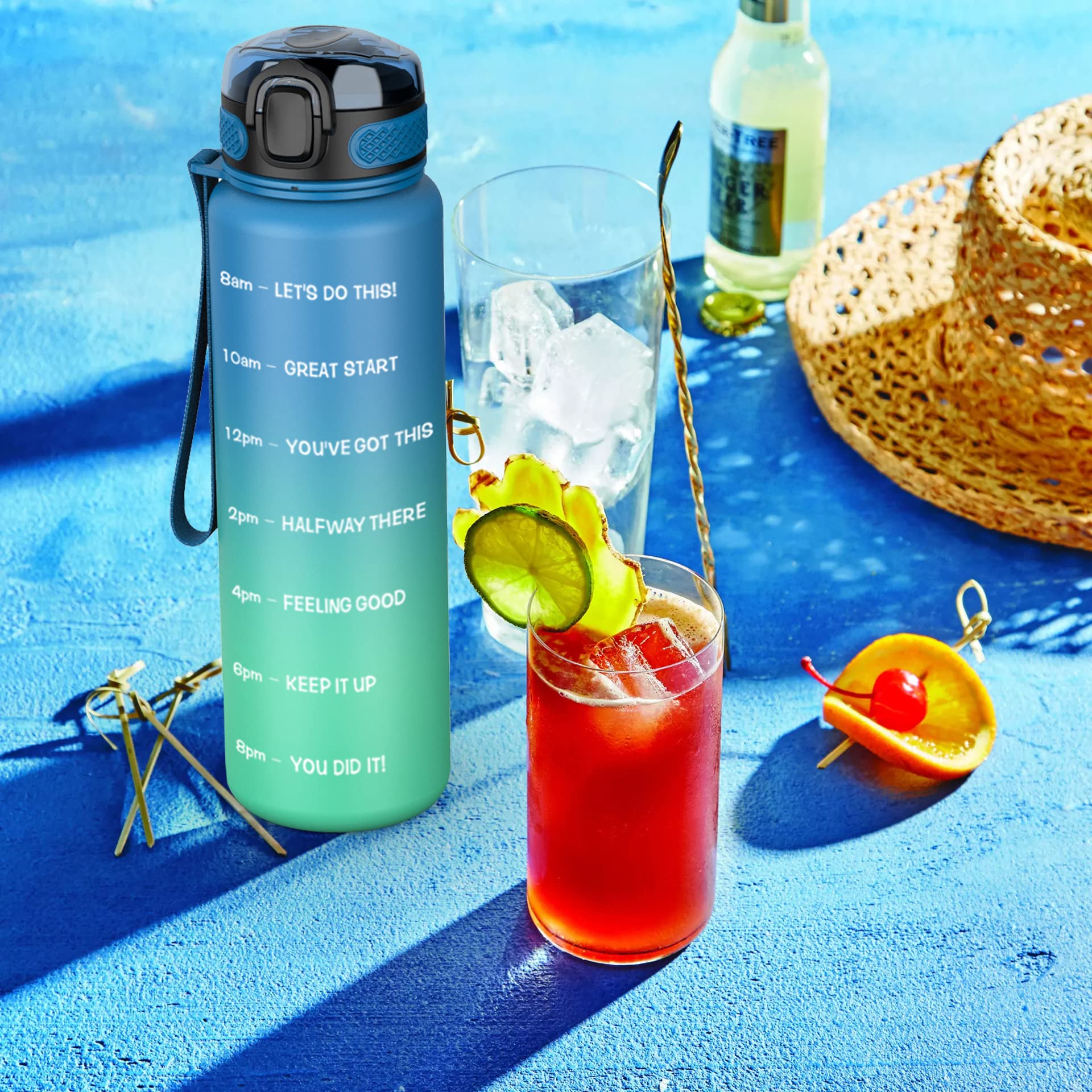 Motivational Water Bottle - Track Hydration & Stay Inspired -5