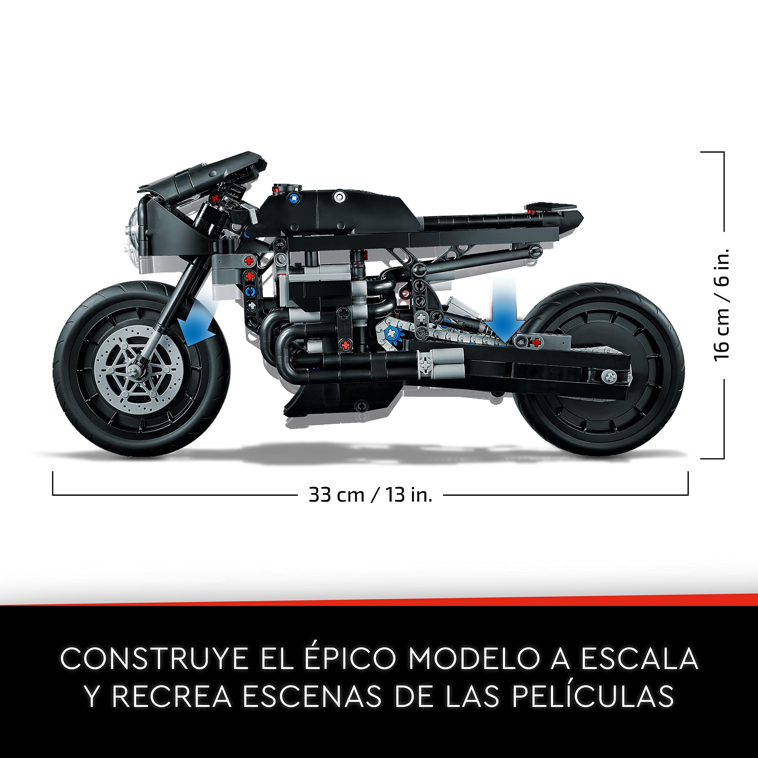 LEGO Technic The Batman: BATMOTO, Moto de Juguete de Construcción para Niños y Niñas de 9 Años o Más, Maqueta a Escala, Regalo de Superhéroes, Modelo de Película 2022 42155