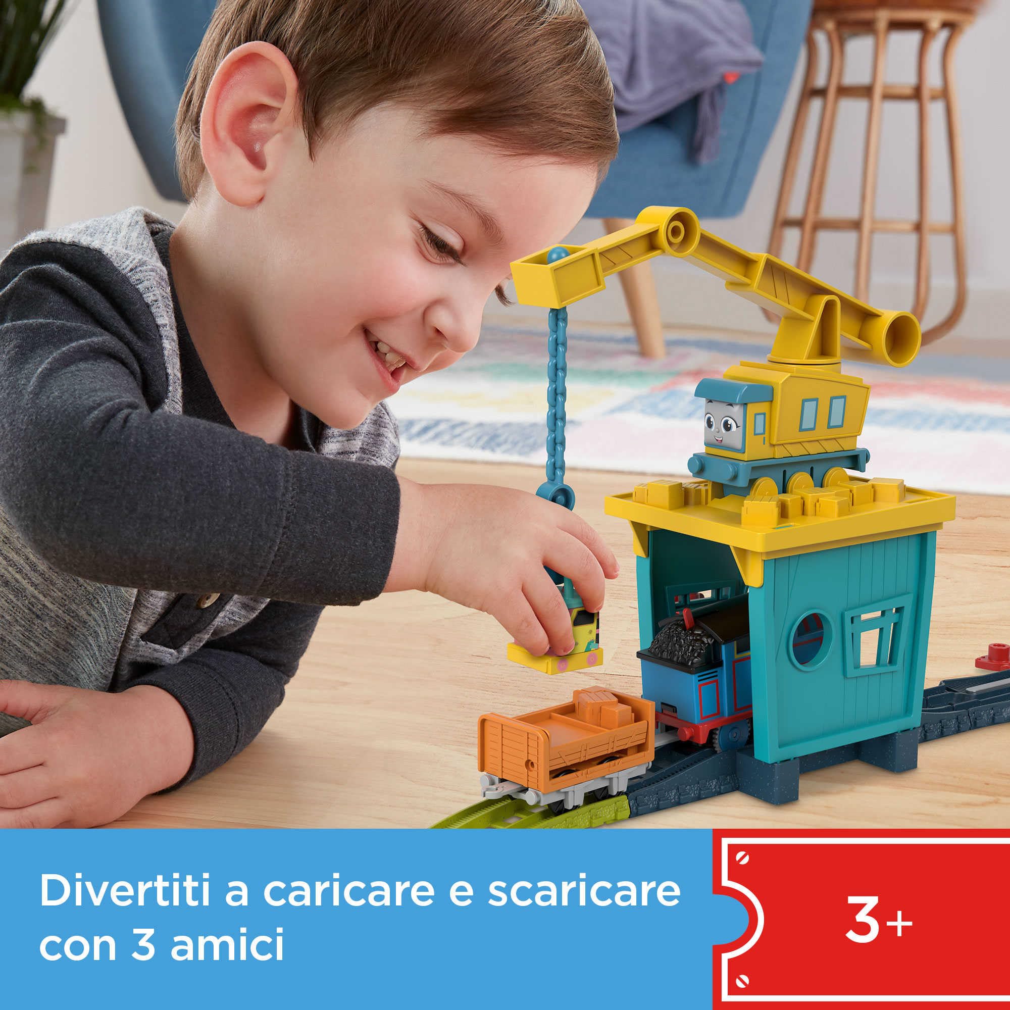 Thomas & Friends - Carica e Scarica Sandy, Playset con Trenini e Pista, Include Thomas la Locomotiva Motorizzata, Giocattolo per Bambini 3+ Anni, HDY58