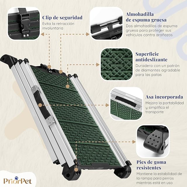 Foto 4 de 8 de Rampa para Perros para Coche - Estable - Antideslizante - 90 kg de Capacidad