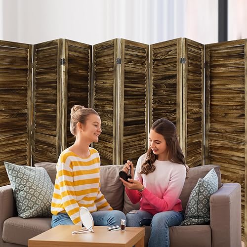 Miniatura 15 de Divisores de habitación de madera de 5.3 pies de ancho y separador de ambientes plegables, pantallas de privacidad plegables, separadores de Negro