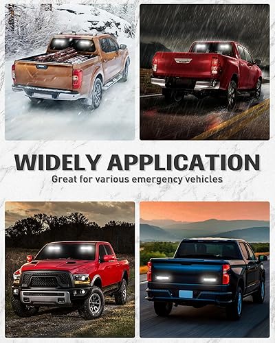 Miniatura 77 de HLauto Barra de luz estroboscópica de emergencia 1002L para asesor de tráfico: luz intermitente de advertencia de seguridad de 40 LED, visera N.° 01