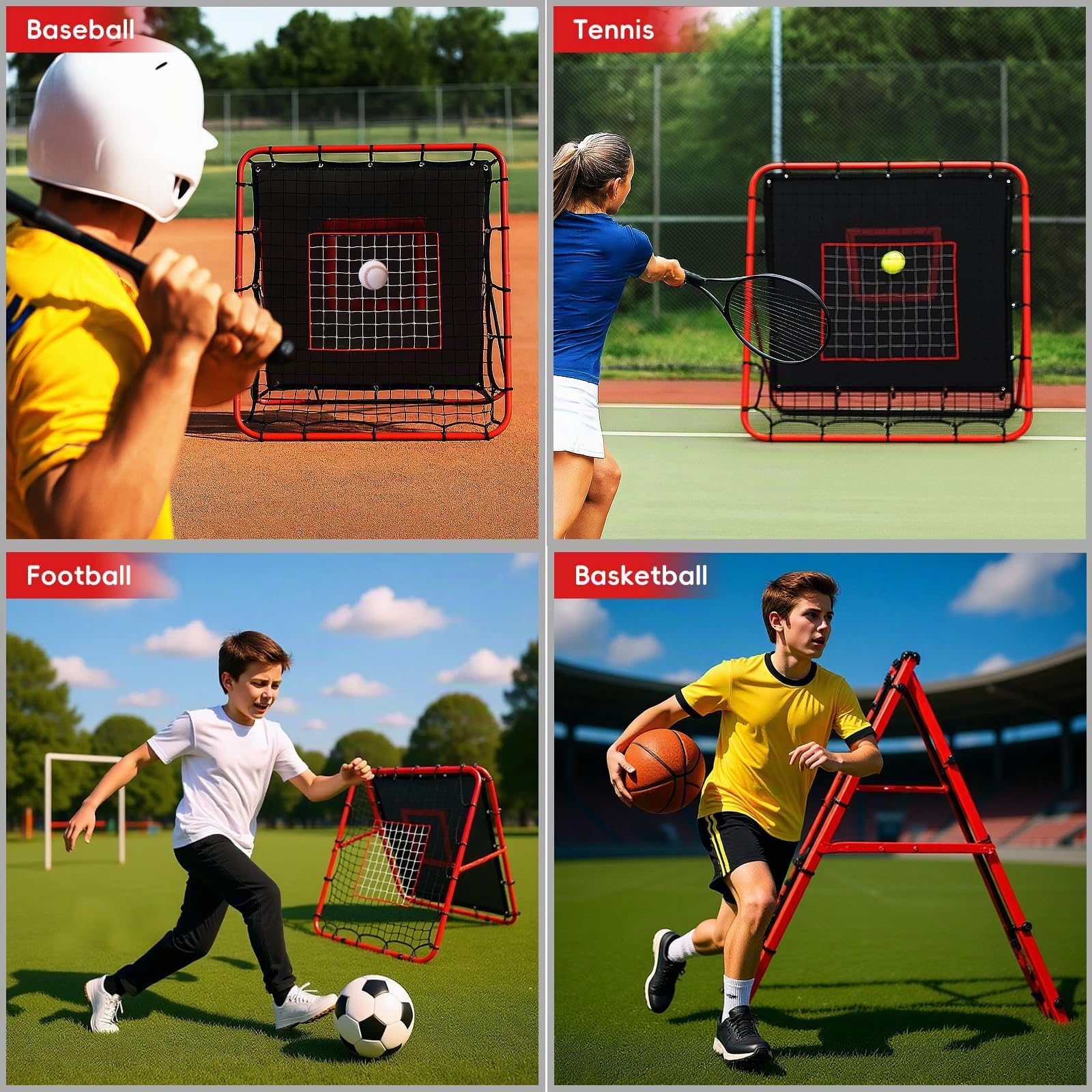 But de Football - Double Face et réglable - 100 x 100 x 87 cm - Objectif de recul Portable - Appareil d'entraînement de Football