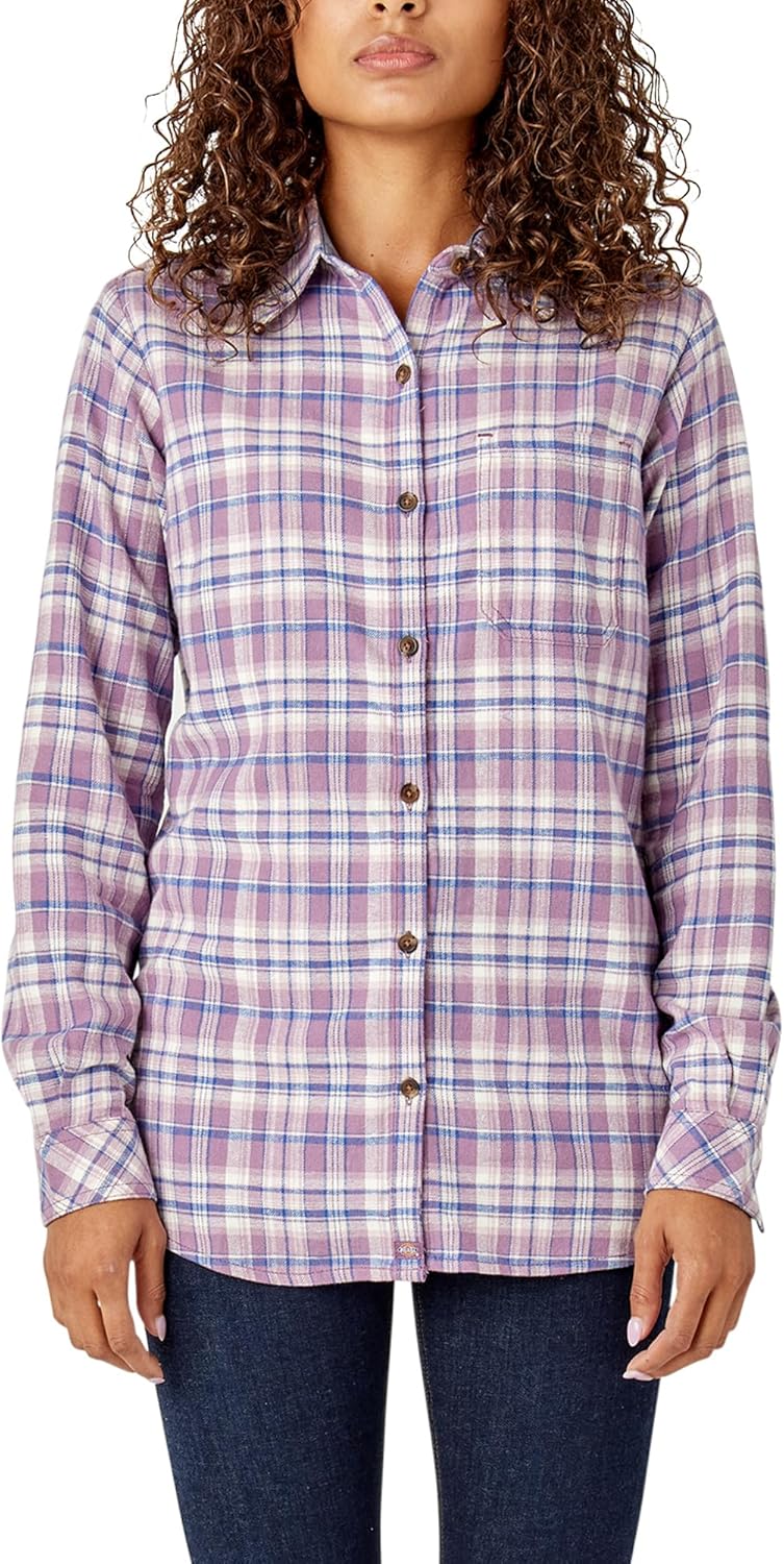 Dickies Women's Plaid Flannel Long Sleeve Shirt