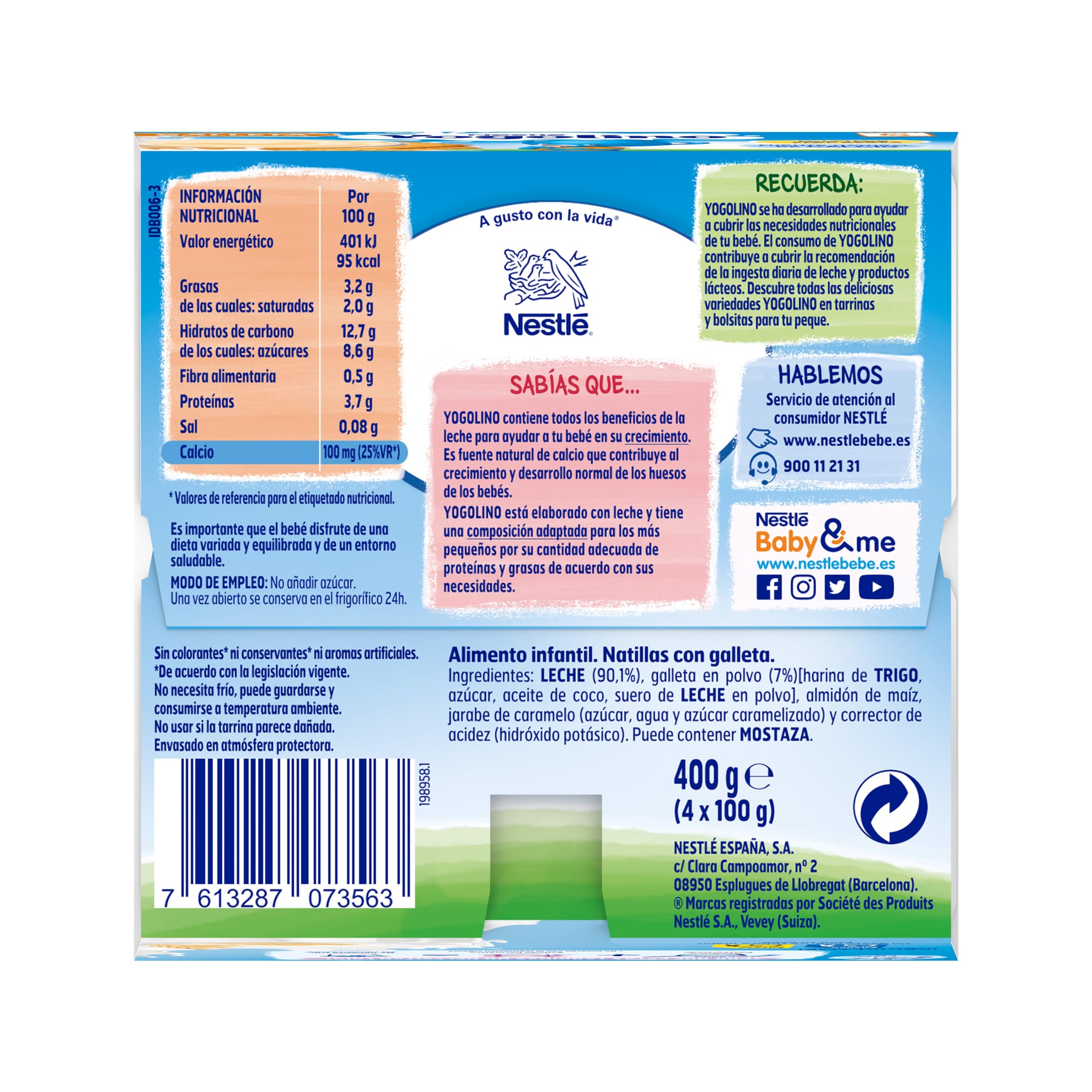 Nestlé Yogolino Galleta, 4 x 100g