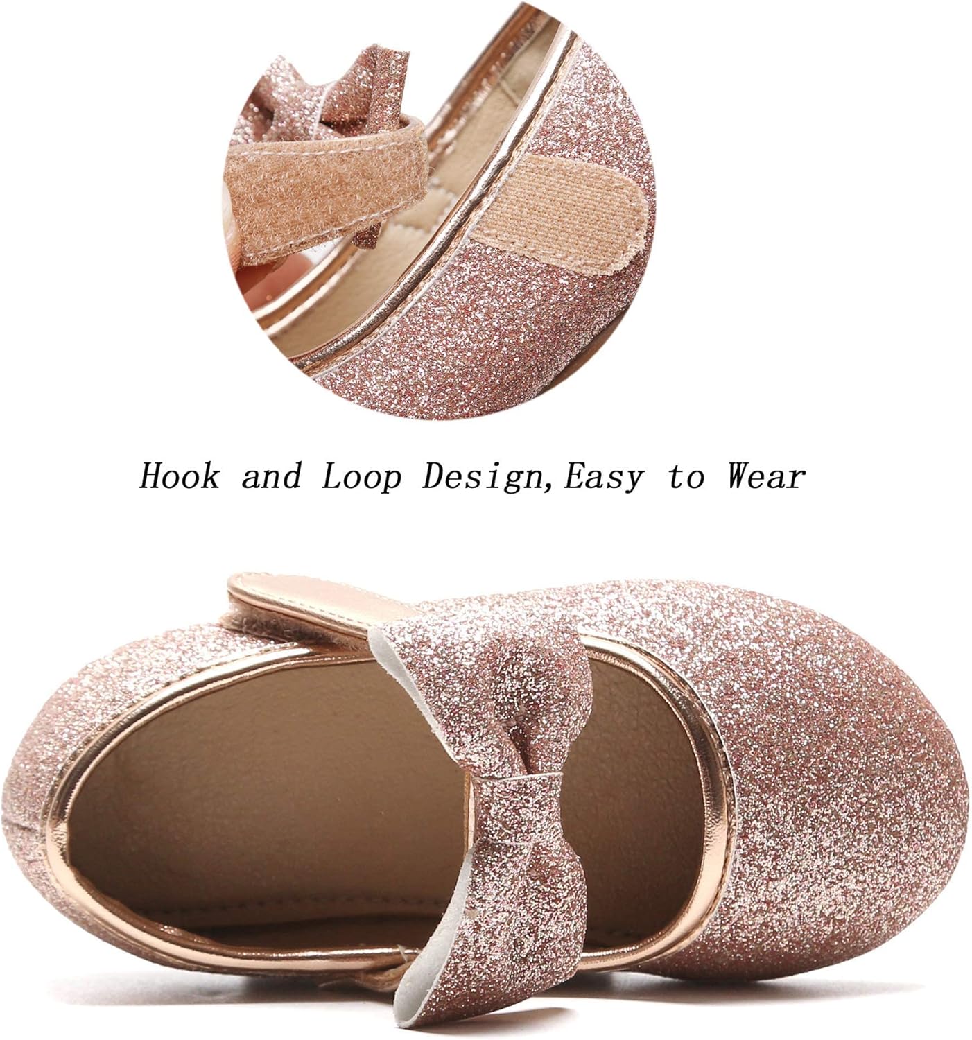 Felix & Flora Toddler Little Girls Dress Shoes - Flower Girls Mary Jane Flats Ballet Shoes Party Wedding - Image 6