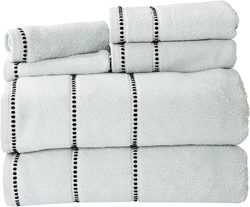 Juego de toallas de secado rápido Bedford Home, 6 piezas de 100% algodón