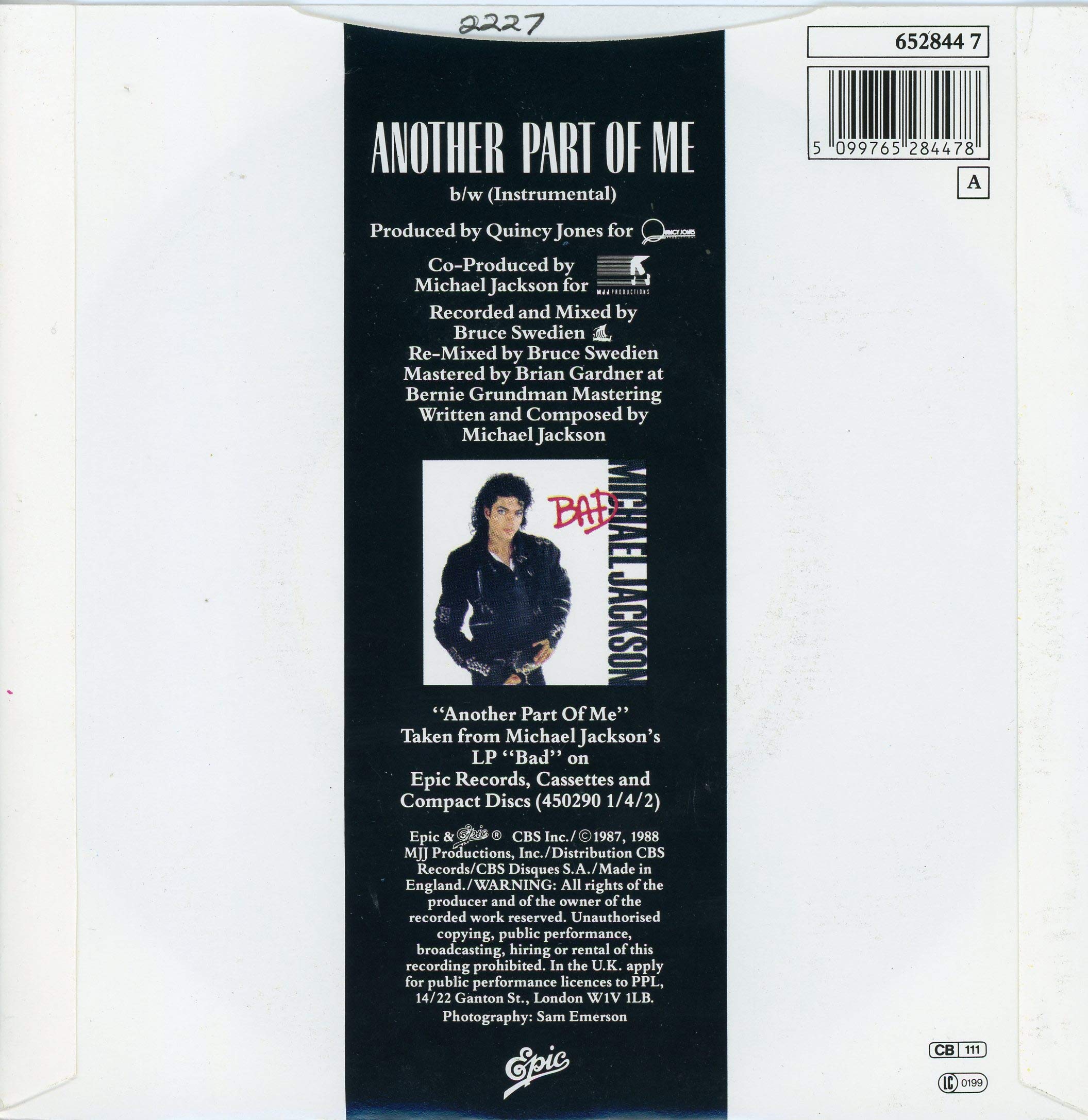Another Part of Me (1988) Single