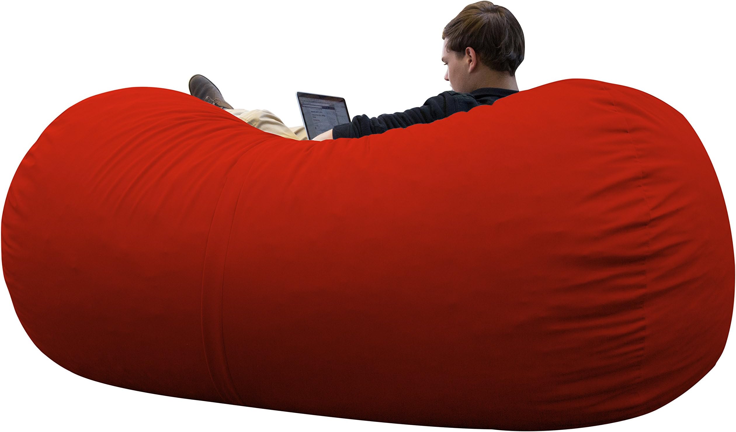 Xorbee 7-Foot Foam-Filled Bean Bag Lounger in Twill, Fire Engine Red