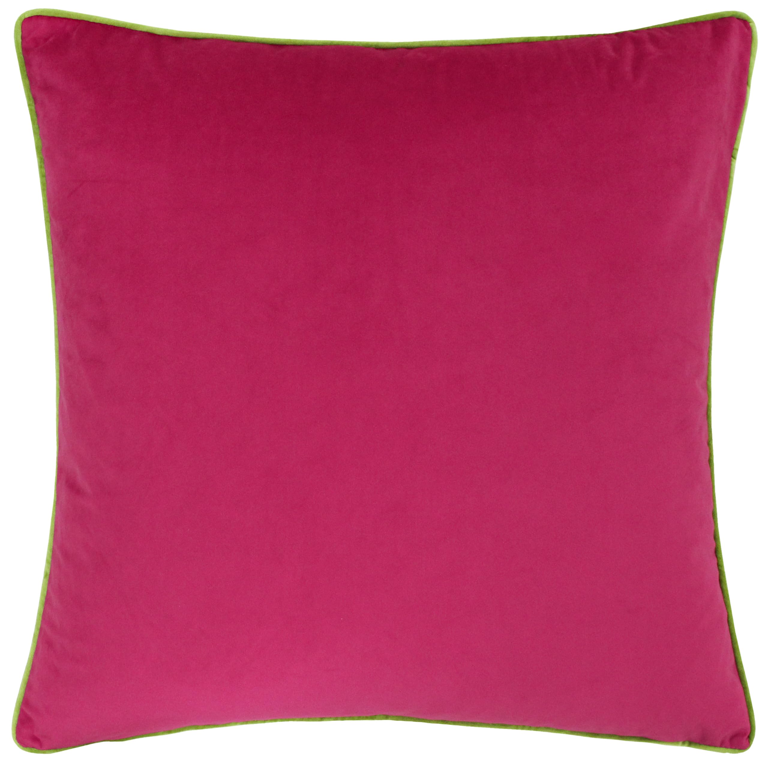 furn. Meridian Cushion Cover – Luxury Contrast Piped Velvet Decorative Case (Hot Pink/Lime - 45x45cm) — image 1