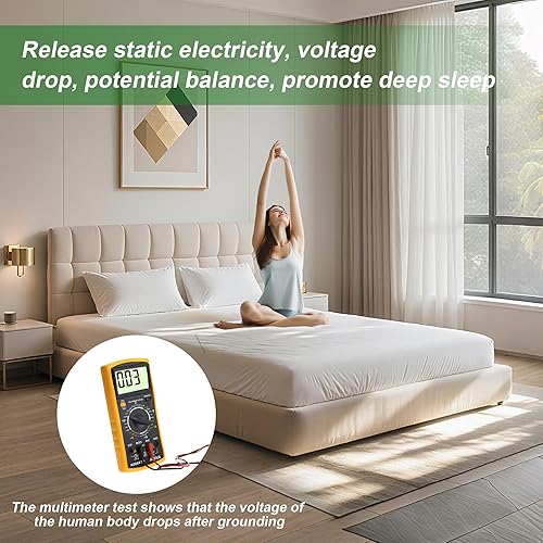 Miniatura 5 de Grounding Sheets Queen, 80% algodón orgánico + 20% fibra plateada, las sábanas de tierra pueden mejorar el sueño y la subsalud, sábanas