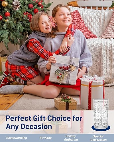 Miniatura 7 de Juego de vasos vintage para beber  Vasos de vidrio transparente Highball  Cristalería retro en relieve para agua, cócteles, jugo, leche  Vidrio