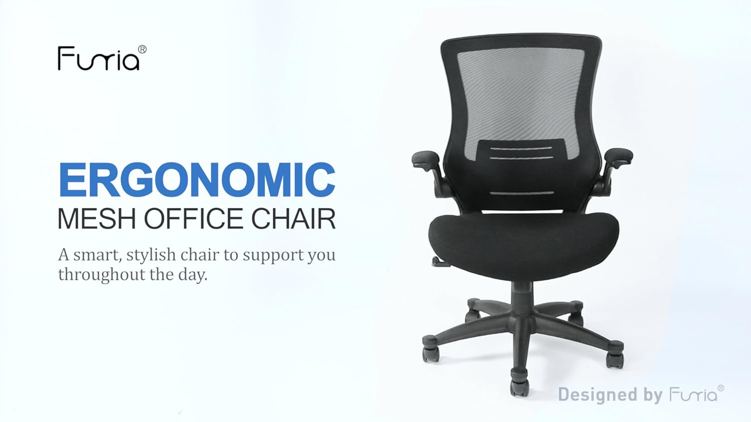 Funria Ergonomic Mesh Office Chair Swivel Mesh Desk Chair Flip Up Arms