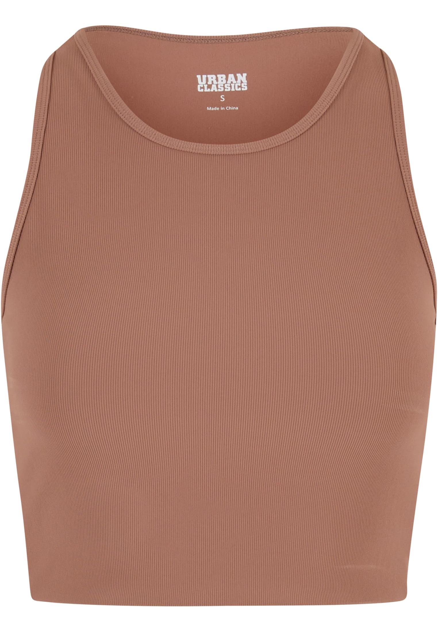 Urban Classics Damski tank top damski, sportowy top z racerback, top do jogi, rozmiary XS - XL, jasnobrązowy, XL