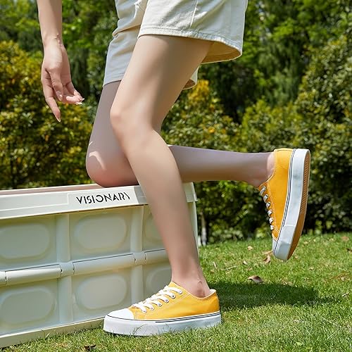 Miniatura 8 de ZGR - Zapatillas de tenis blancas para mujer, con cordones, de lona, zapatillas casuales de lona para caminar