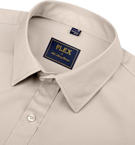 Miniatura 3 de J.VER Camisas de vestir para hombre, de manga larga, elásticas, sin arrugas, formal, para negocios, casual, con botones