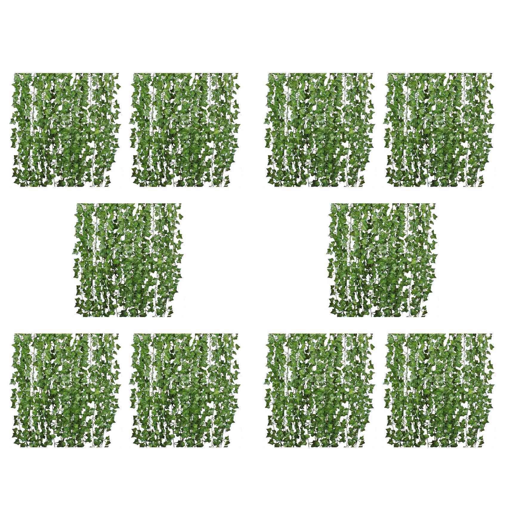 Hndhbfgrt 120Pcs Artificial Ivy Vine Hanging Garland False Leaf Vine Family Garden Wedding Wall Decoration, 84 Feet, Green