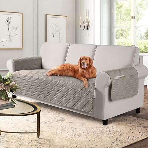 Miniatura 15 de TAOCOCO Fundas de sofá impermeables extragrandes para mascotas y perros con respaldo antideslizante, fundas para asientos de sofá con bolsillo para