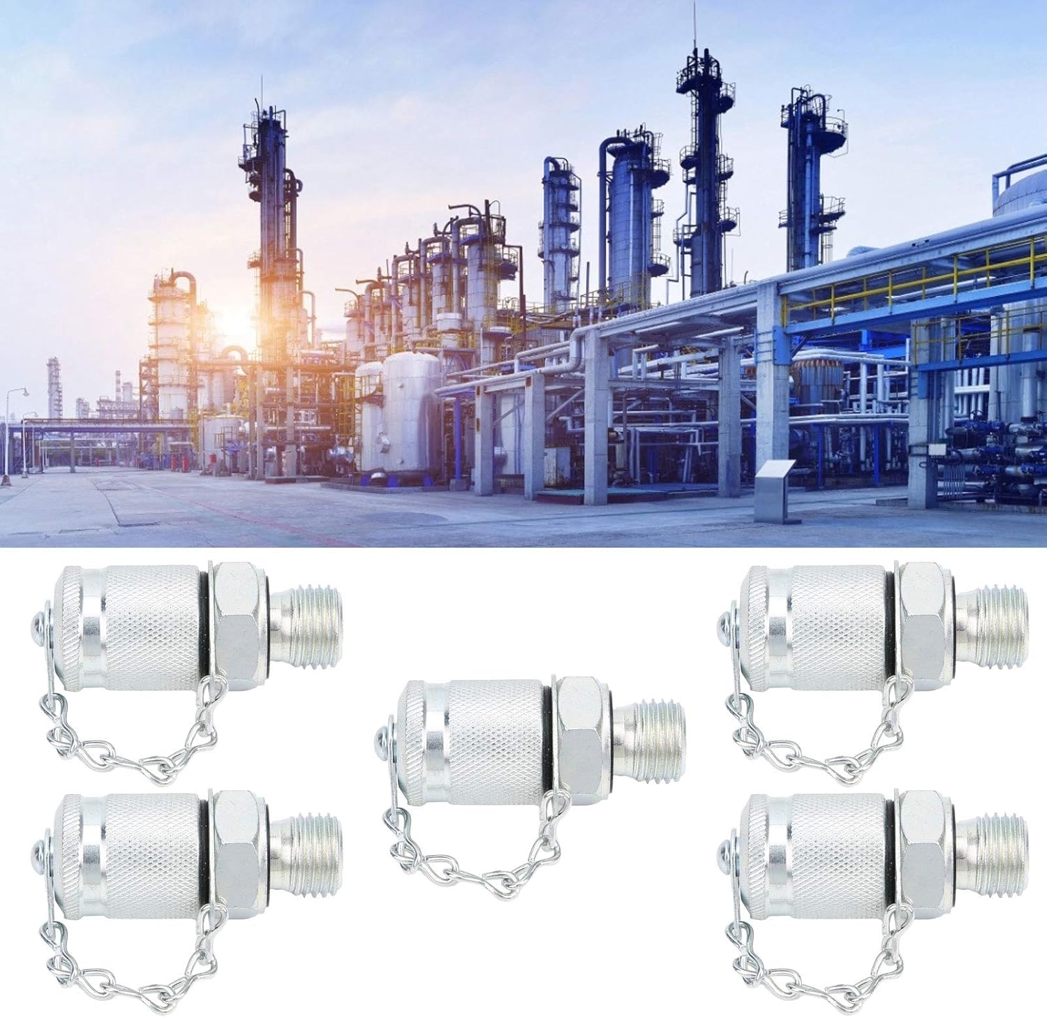 Compatibility with 5Pcs Hydraulic Test Adapter, Testing Measuring PT PPT Coupling Thread Connector for Systems (UNF1/2)