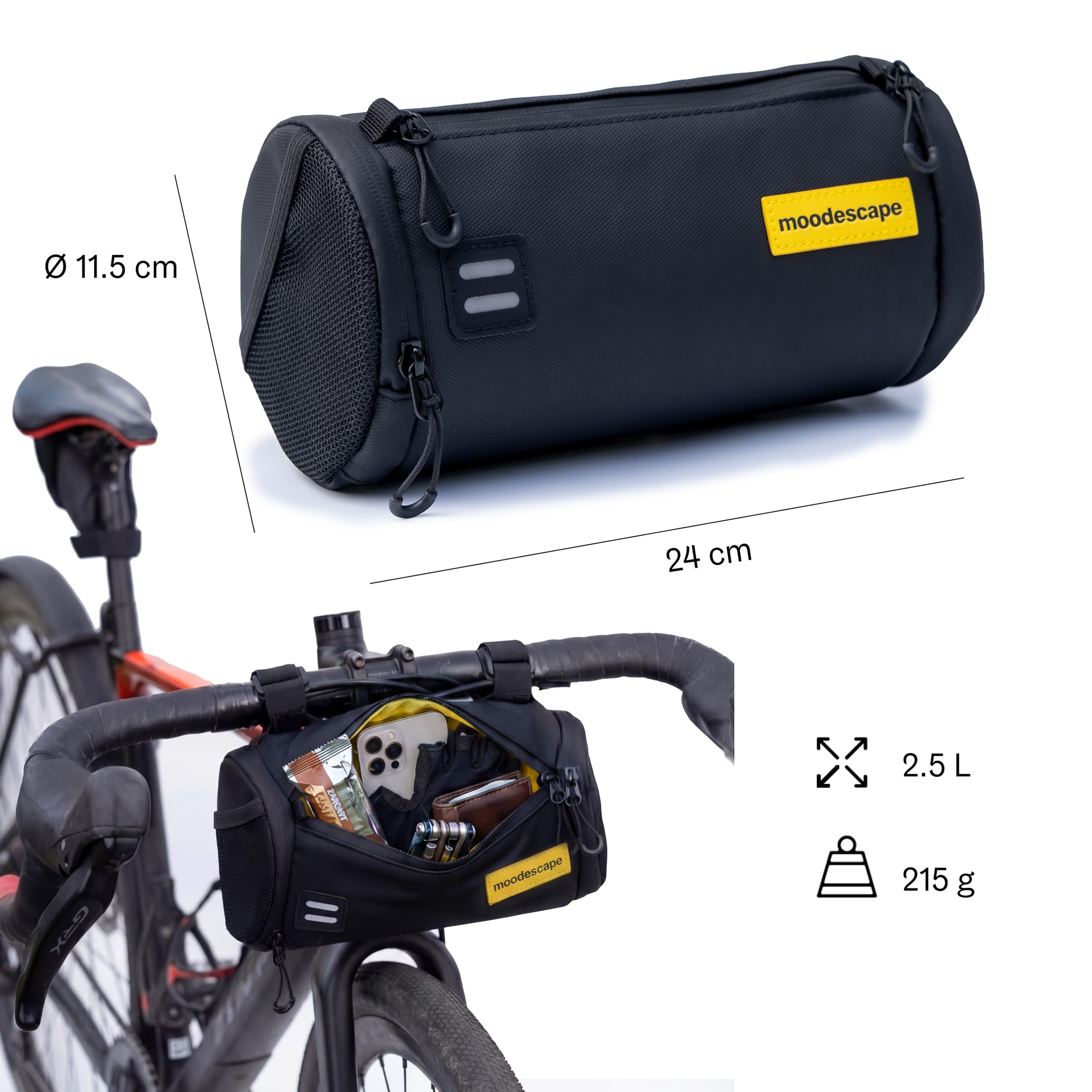 Weekend Trip Bundle - Bikepacking Taschen Set 4,3 L – Fahrrad Lenkertasche, Oberrohrtasche und Satteltasche – leicht, wasserabweisend, ideal für Gravelbike, Rennrad und Touren